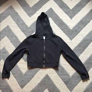 American Eagle Women’s Charcoal Cropped Hoodie